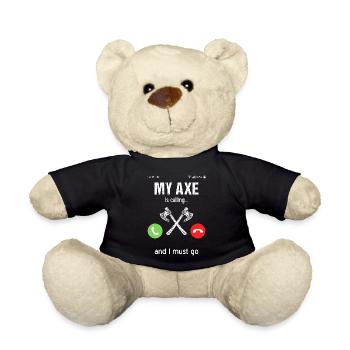Viking Mythologie Walhalla Krieger Axt Sprüche - Teddy - Schwarz - Vorne