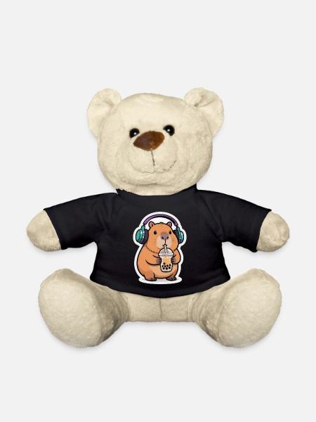 Süßes Capybara Bubble Tea Kawaii Tier Geschenk - Teddy - Schwarz