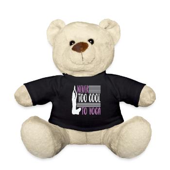 Never to cool to yoga - Teddy Bear - black - Front