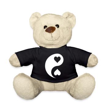 Yin Yang Herzen Emblem - Teddy - Schwarz - Vorne