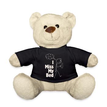 I miss the bed – funny graphics with coffee - Teddy Bear - black - Front