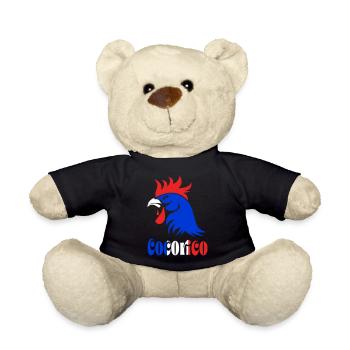 Hahn blau, weiß, rot - Teddy - Schwarz - Vorne