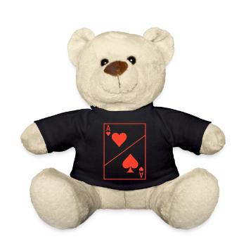 Herz Ass Kostüm Karneval Poker Geschenk Lustig - Teddy - Schwarz - Vorne
