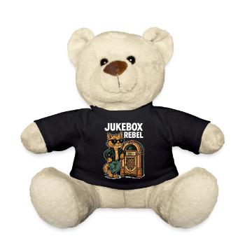 Rockabilly Jukebox Coole Katze Rebell Retro Gesche - Teddy - Schwarz - Vorne