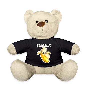 Impression de banane dessinée Kawaii - Nounours - noir - Devant