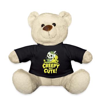 Creepy but Cute Skull Glow - Teddy Bear - black - Front