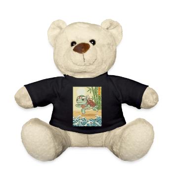 Kawaii Kampfkunst Schildkröte - Teddy - Schwarz - Vorne