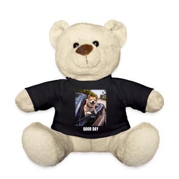 Good Day Shiba Inu Dog Meme Positive Vibes - Teddy Bear - black - Front