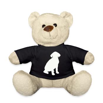 Seated Dog Silhouette - Teddy Bear - black - Front
