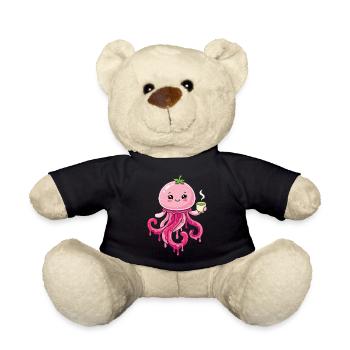 Kawaii Matcha Qualle süß - Teddy - Schwarz - Vorne