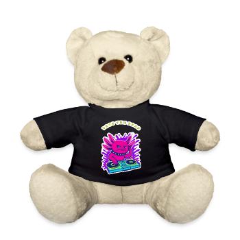 Angry Axolotl DJ - Drop the Bass Neon Design - Teddy Bear - black - Front