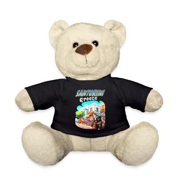 Guinea Pig Adventures in Santorini Greece - Teddy Bear - black - Front