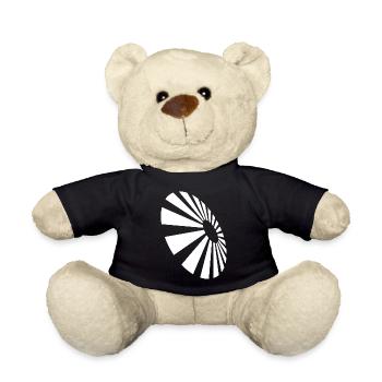 Spiralfächer-monochromes Muster - Teddy - Schwarz - Vorne
