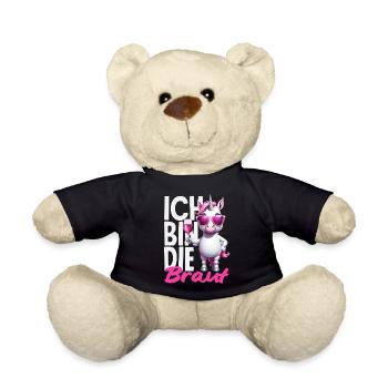 Ich Bin Die Braut Jga Einhorn Brautparty Wein - Teddy - Schwarz - Vorne