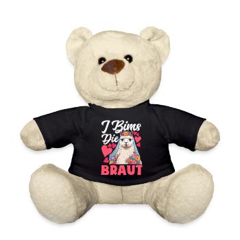 I Bims Die Braut Jga Alpaka Lama Brautparty - Teddy - Schwarz - Vorne
