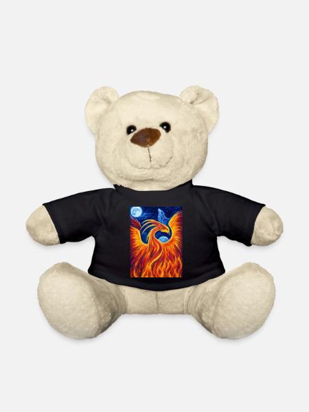 Phénix flamboyant dans la nuit - Nounours - noir
