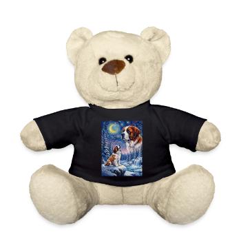 Howling to the Moon Meme Dog Saint Bernard - Teddy Bear - black - Front