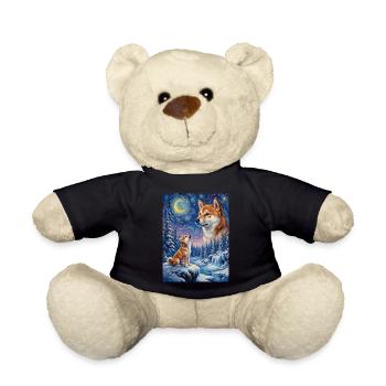 Hurler à la Lune Chien Mème Shiba Inu - Nounours - noir - Devant