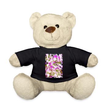 Neon Rosé Tie-Dye Swirl - Teddy Bear - black - Front
