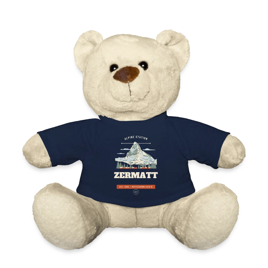 Zermatt badge on a teddy bear, french navy