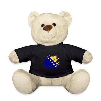 Drapeau Bosnie Bosniaque - Nounours - noir - Devant