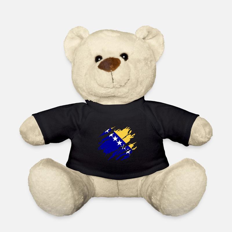 Drapeau Bosnie Bosniaque - Nounours - noir