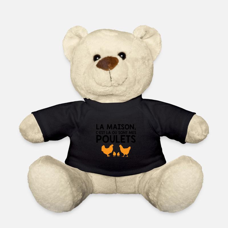 Hühner poulets Bauernhof Vögel Geschenk - Teddy - Schwarz