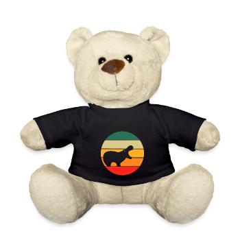 Retro Hippo Nilpferd - Teddy - Schwarz - Vorne