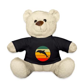 Ocean Animal Sea Animal Gift Retro Dolphin - Nounours - noir - Devant