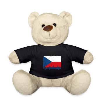 National Patriotisch Tschechien Slowakei Land - Teddy - Schwarz - Vorne