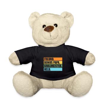 Grillmeister Bonus Papa Grill Meister Geschenk - Teddy - Schwarz - Vorne