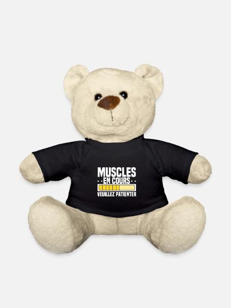 Muscles En Cours Muscu Humoristique Musculation - Nounours - noir