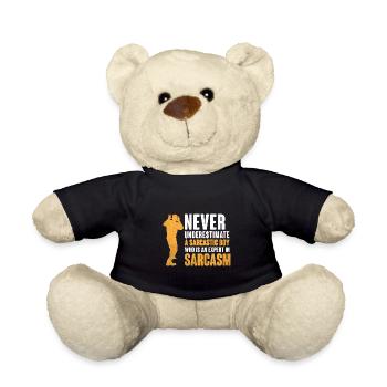 Never Underestimate A Sarcastic Boy Sarcasm - Teddy Bear - black - Front