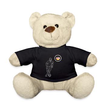 Fussball 10. Geburtstag ich bin 10 Geschenk - Teddy - Schwarz - Vorne