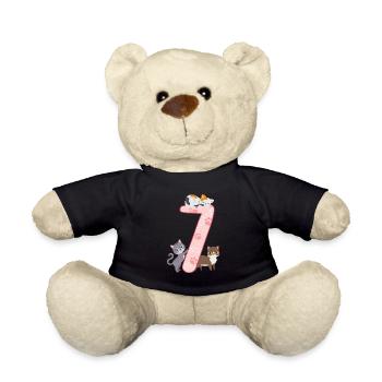 7ème anniversaire Fille Chat - Nounours - noir - Devant