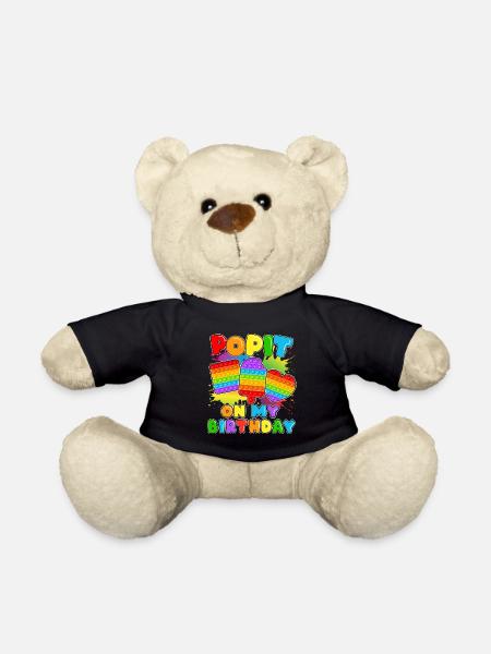 Pop it On My Birthday Fidget Sensory Pop - Teddy Bear - black