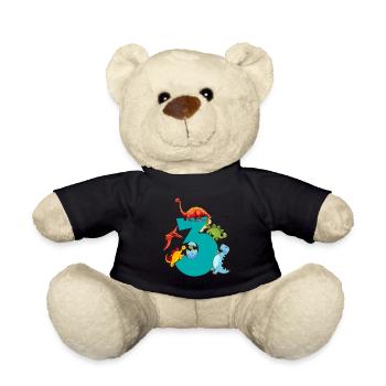 Dinosaurier 3 Jahre Alt 3. Geburtstag Party - Teddy - Schwarz - Vorne