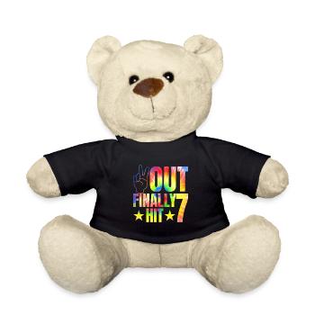 Enfin atteint le 7e anniversaire du célébrant de 7 ans - Nounours - noir - Devant