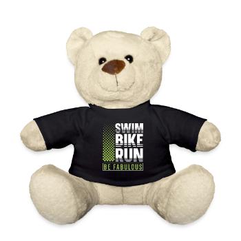 Swim Bike Run Be Fabulous Triathlon Athlete Swim - Teddy Bear - black - Front