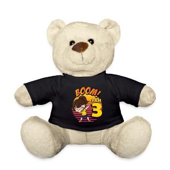 Boom I'm 3 | Birthday Girl | 3rd Birthday Party - Teddy - Schwarz - Vorne