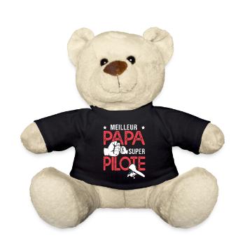 Cadeau papa meilleur papa pilote de delta plane - Nounours - noir - Devant