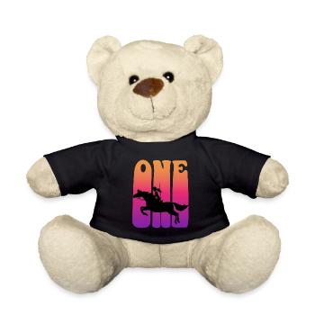 Girl riding, I am 1 year old, children 1. - Teddy Bear - black - Front