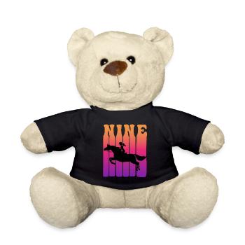 Girl riding, I am 9 years old, children 9. - Teddy Bear - black - Front