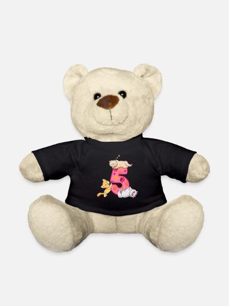 5. Geburtstag Kätzchen | Katze Geburtstag Shirt | - Teddy - Schwarz