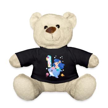 1st Birthday | Mermaid Birthday | - Teddy Bear - black - Front