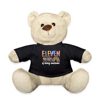 Eleven Years Of Being Awesome Animal Skin Pattern - Teddy - Schwarz - Vorne