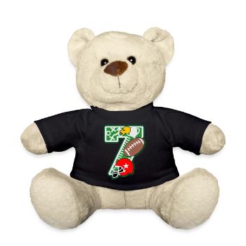 Fußball 7. Geburtstagsparty Nummer 7 - 7 Jahre - Teddy - Schwarz - Vorne
