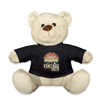Born 1979 January 44th birthday Gift man - Teddy Bear - black - Front