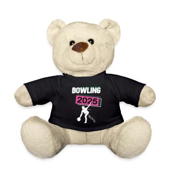 Bowling 2025 Bowlerin Bowlingspielerin Bowlen - Teddy - Schwarz - Vorne