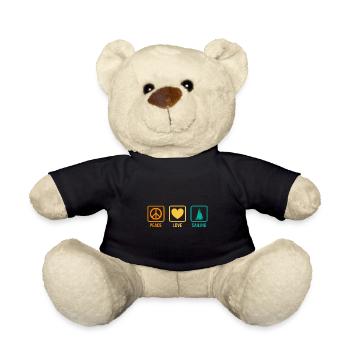 Peace Love Sailing Sailboat Sailor Captain Skipper - Teddy - Schwarz - Vorne